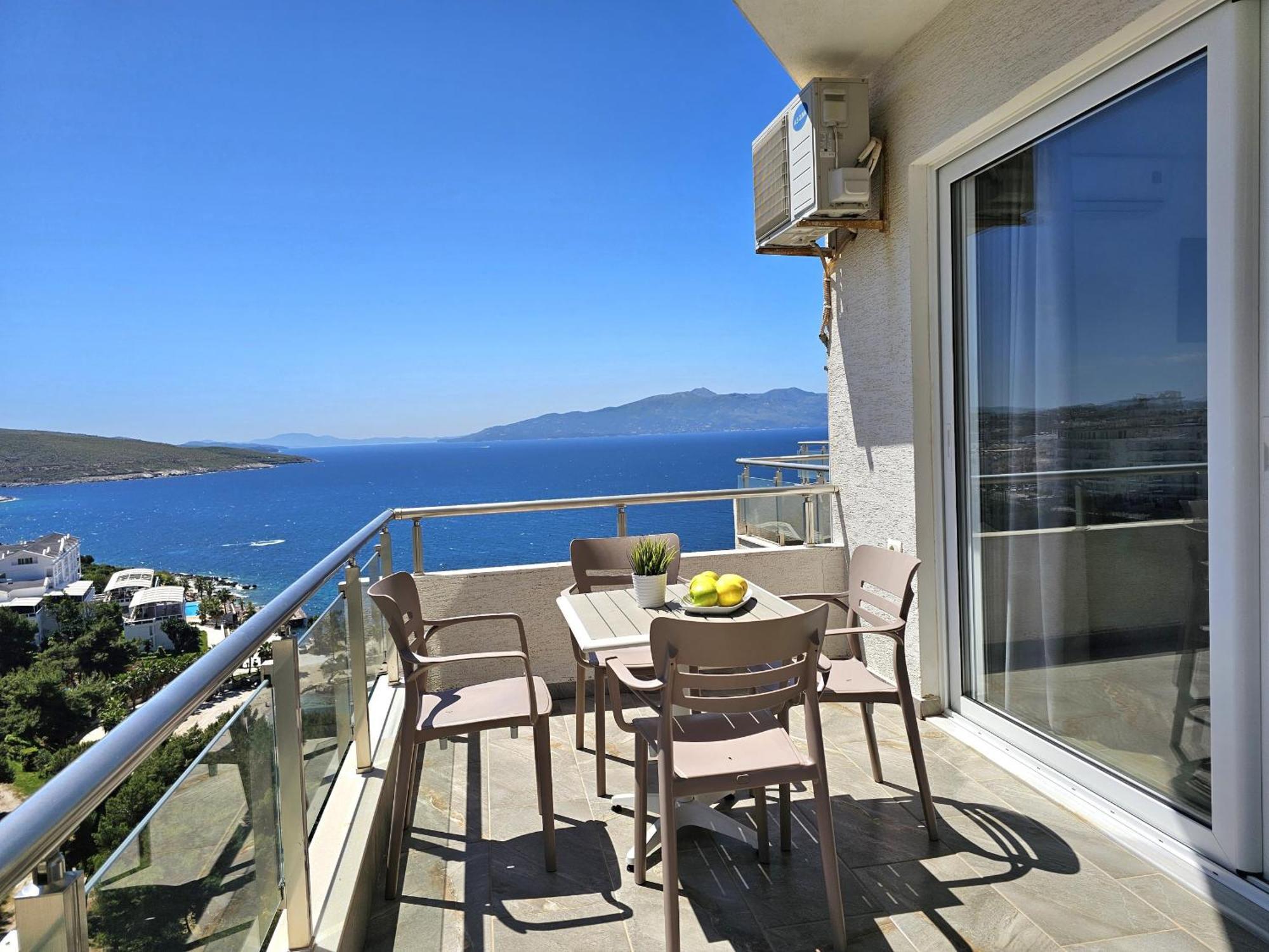 Brand New Apartments Sarande Bagian luar foto